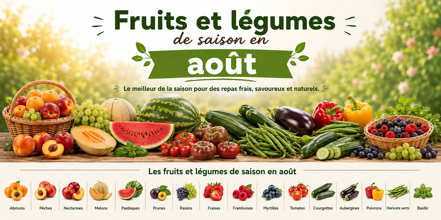 Fruits et légumes de saison en août