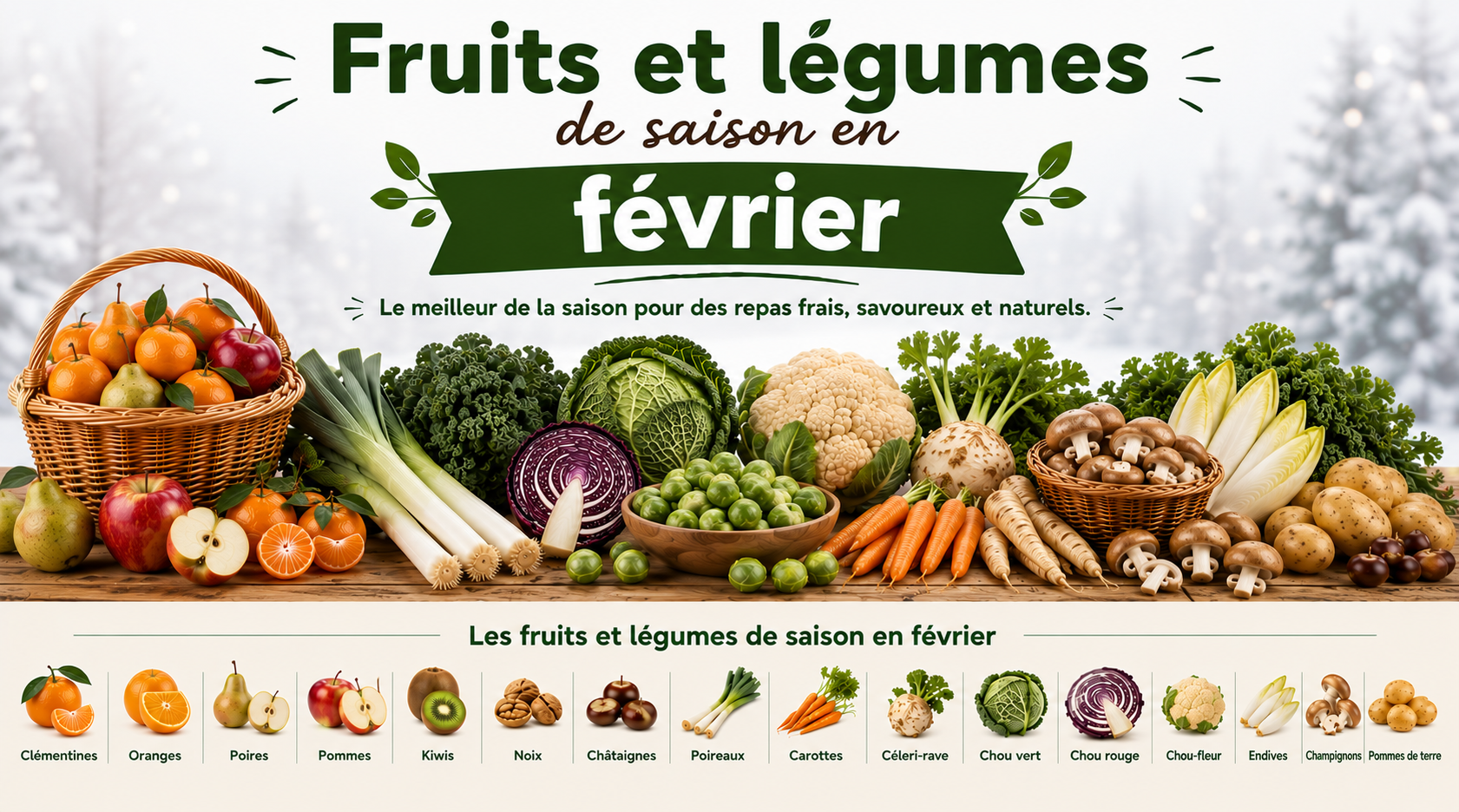 Fruits et légumes de saison en février