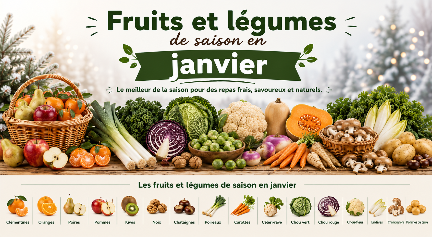 Fruits et légumes de saison en janvier