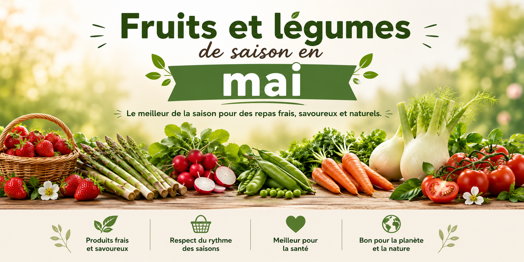 Fruits et légumes de saison en mai