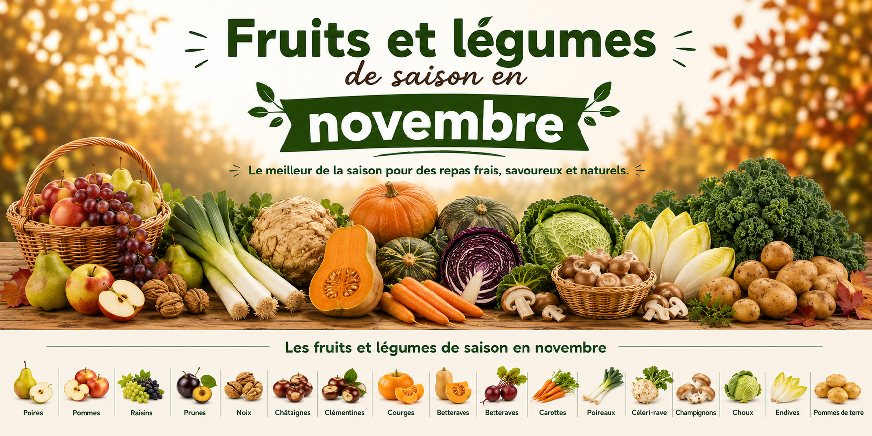 Fruits et légumes de saison en novembre