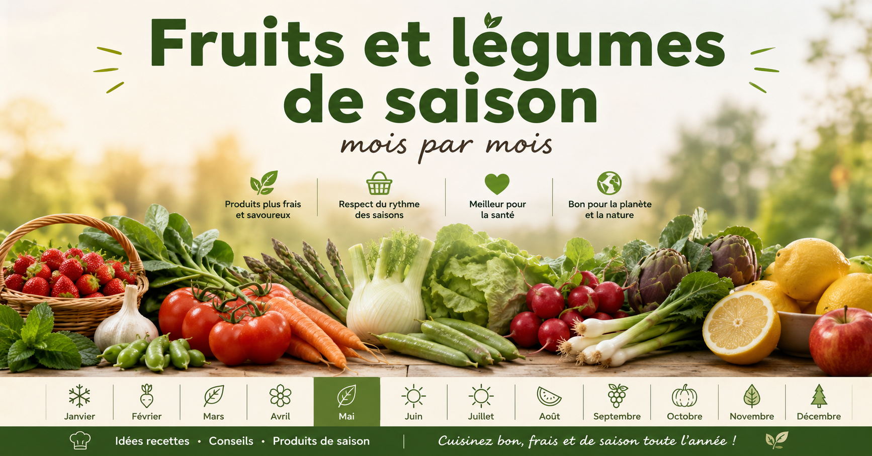 Fruits et légumes de saison mois par mois