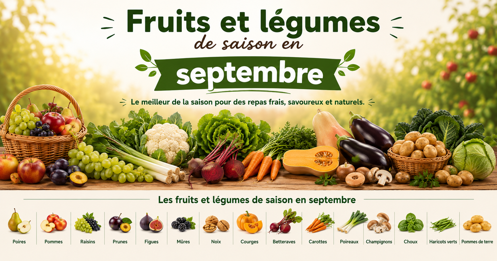 Fruits et légumes de saison en septembre